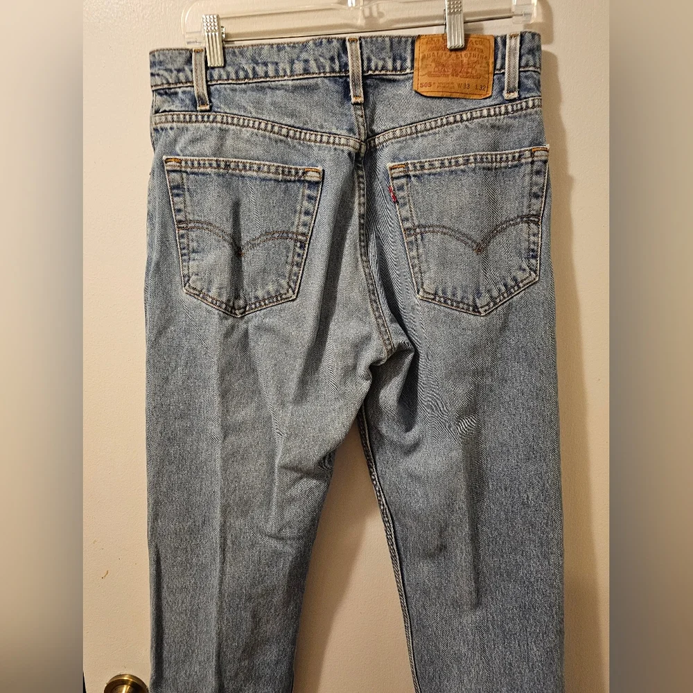 Vintage Levi’s 505 Regular Fit Straight Denim Blue Jeans Men's 33X32